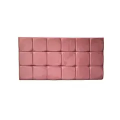 DULCES SUEÑOS - Respaldo Moderno 2 Plaza Diseño Rombo PALO ROSA FELPA
