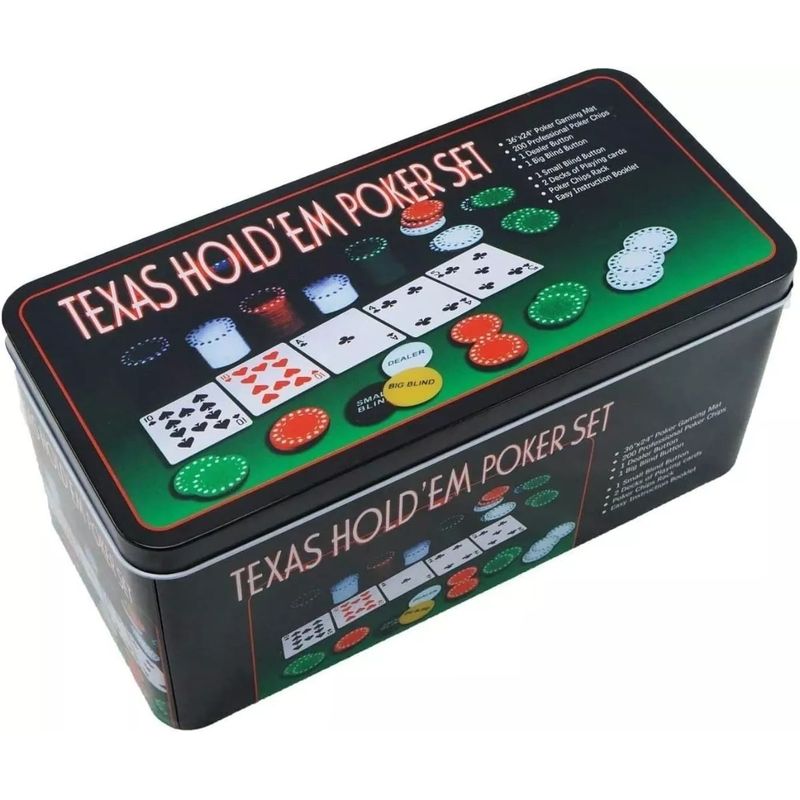 GENERICO - Set Poker Juego De Mesa 200 Fichas Naipes Fichas Poker