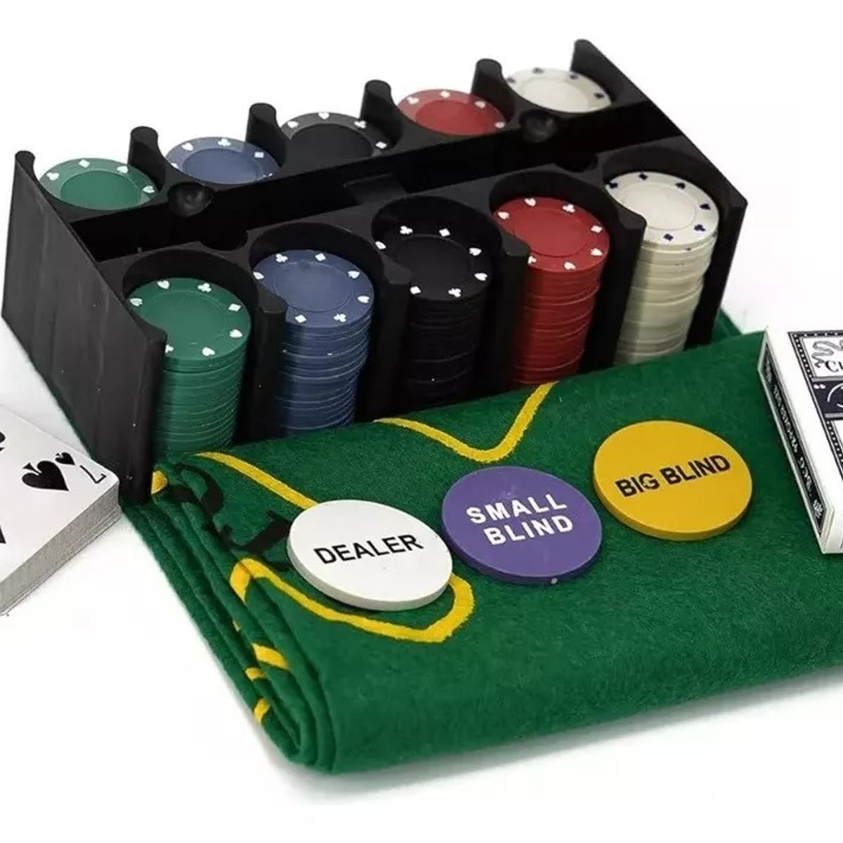 GENERICO - Set Poker Juego De Mesa 200 Fichas Naipes Fichas Poker