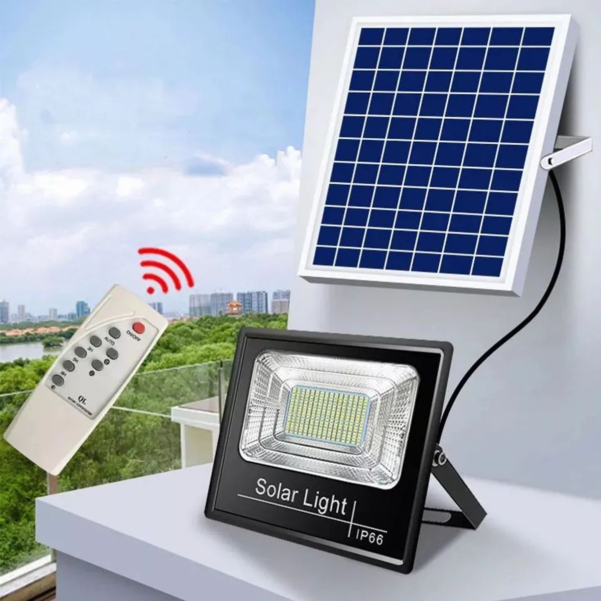 SHOP EHOME BAG - Foco Reflector 50w Exterior  Panel Solar mas Control Remoto