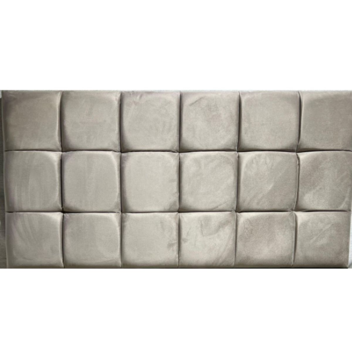 DULCES SUEÑOS - Respaldo Moderno 2 Plaza Diseño Rombo Beige claro Lino