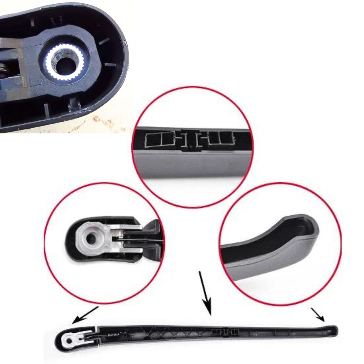 GENERICO - Brazo + Plumilla Trasero Compatible Hyundai Tucson 2004-2009