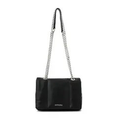AMPHORA - Cartera bandolera con tapa mediana elian negro