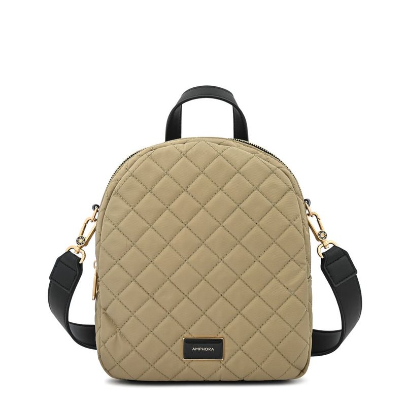 AMPHORA - Mochila mediana bugi taupe