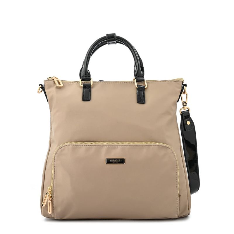 AMPHORA - Mochila con compartimientos mediana lauri beige