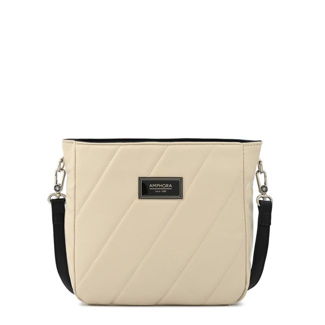 AMPHORA - Cartera bandolera mediana janelle beige