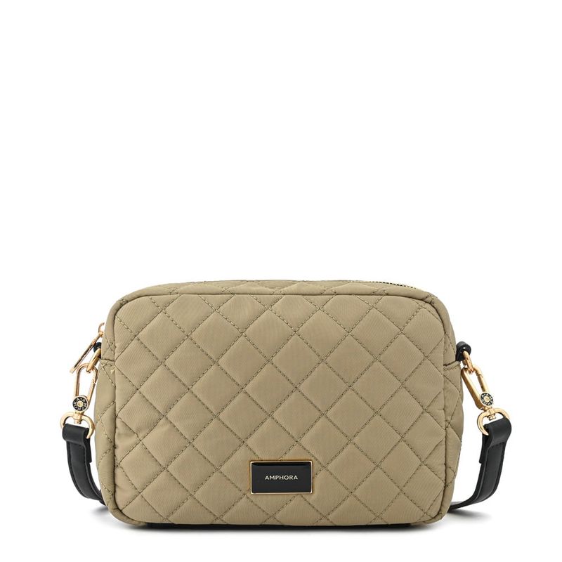 AMPHORA - Cartera bandolera mediana bugi taupe