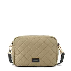 AMPHORA - Cartera bandolera mediana bugi taupe