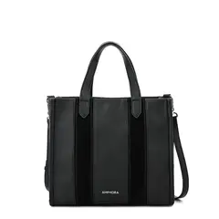 AMPHORA - Cartera dos asas tres divisiones mediana ilana negro