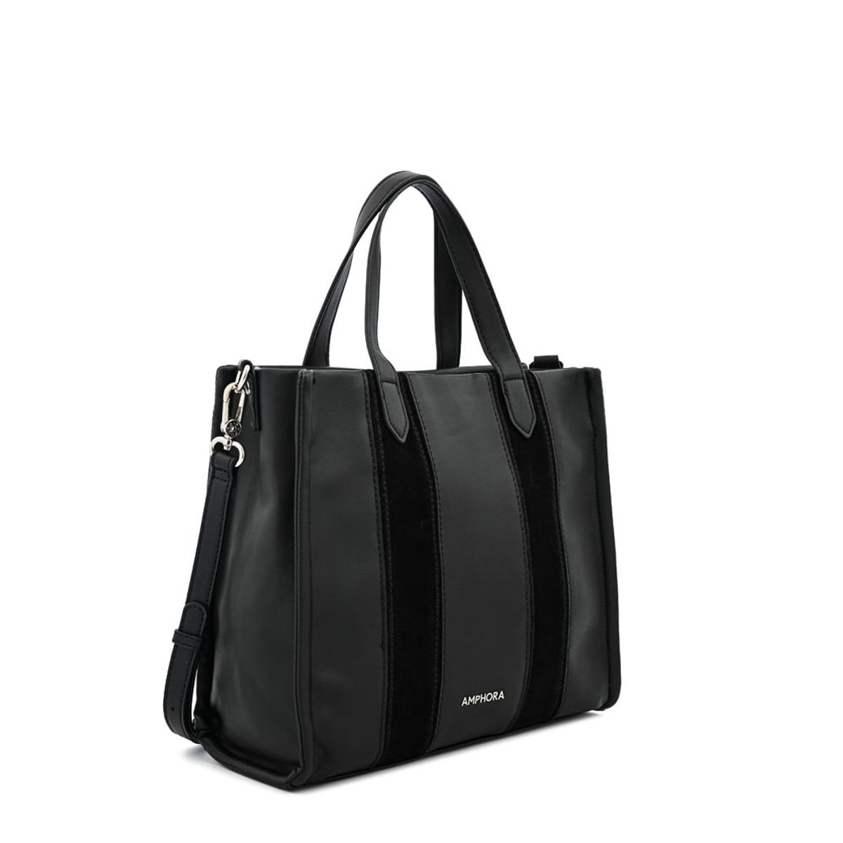 AMPHORA - Cartera tote tres divisiones ilana mediana negro