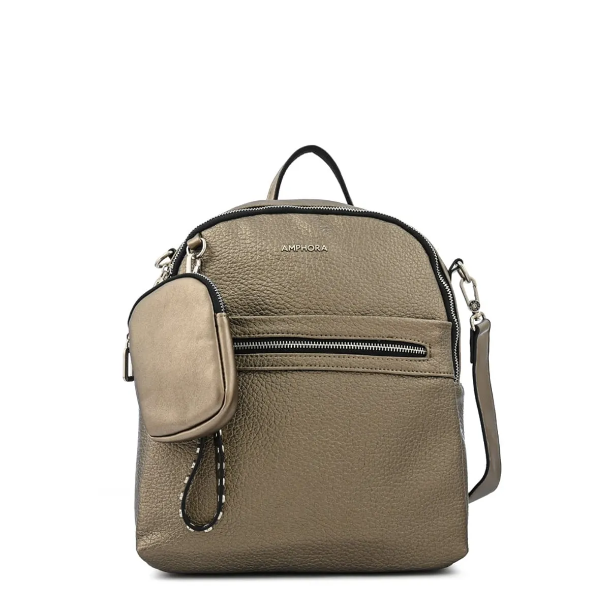 AMPHORA - Mochila grande deva plateado oscuro