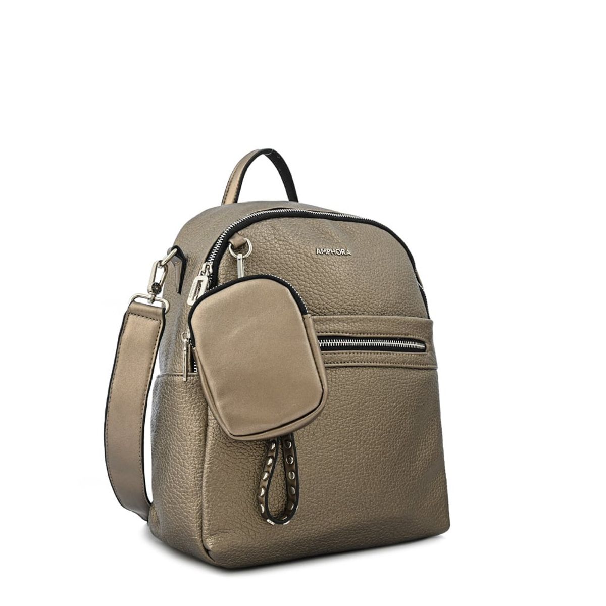 AMPHORA - Mochila grande deva plateado oscuro