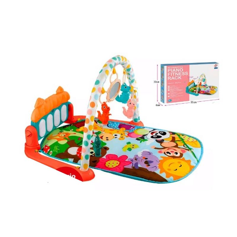 GENERICO - GIMNASIO MUSICAL PARA BEBE PIANO ANIMALITO COLOR NARANJA