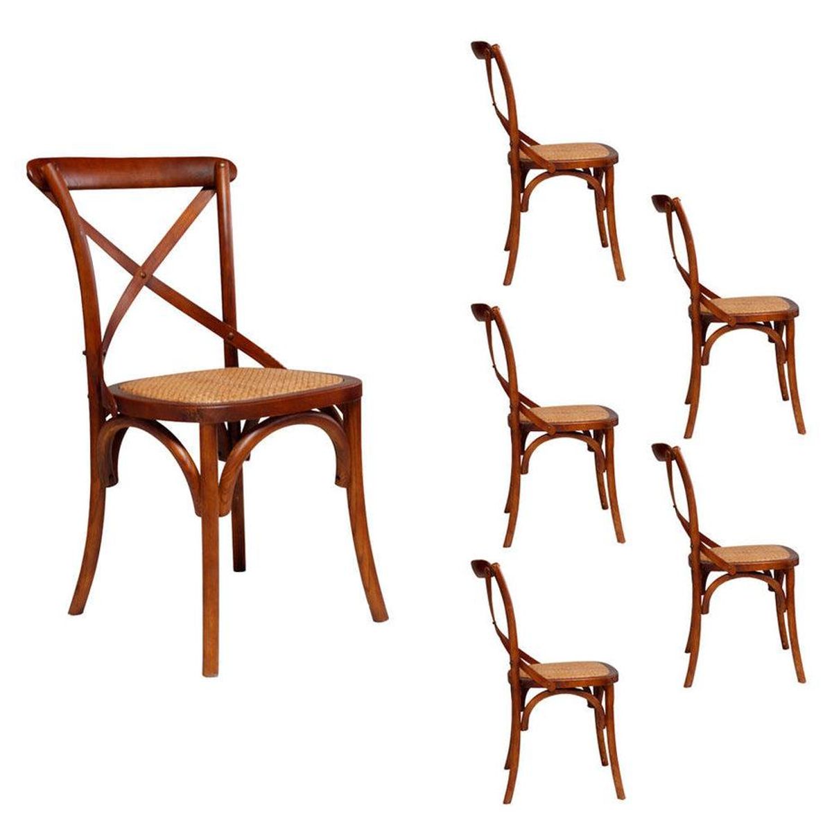 SPAZZIO - Kit 6 sillas Retro café mate - Café