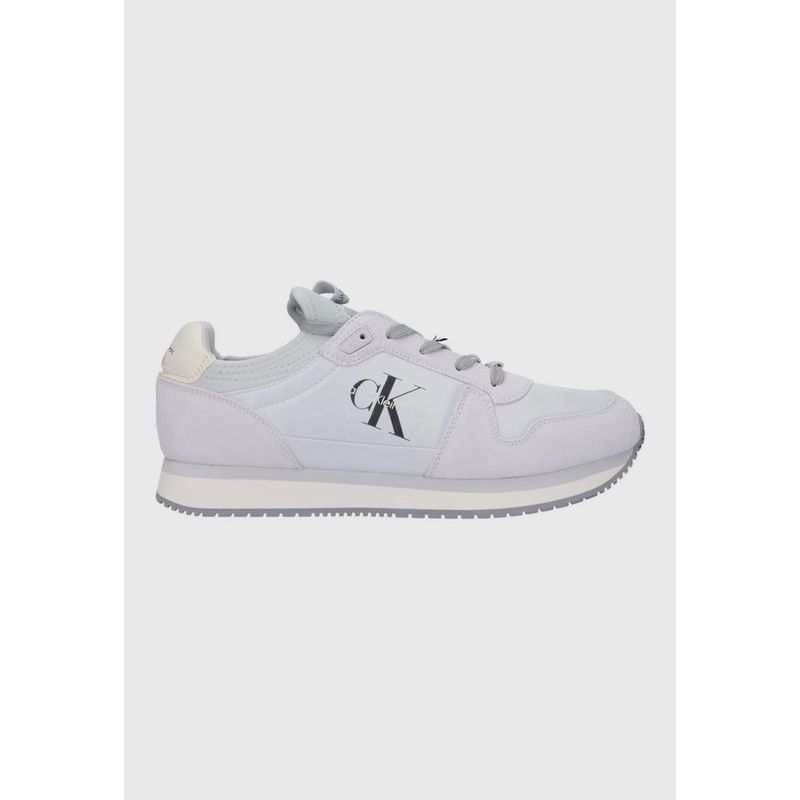 CALVIN KLEIN - Zapatillas de Cuero Runner Gris Calvin Klein