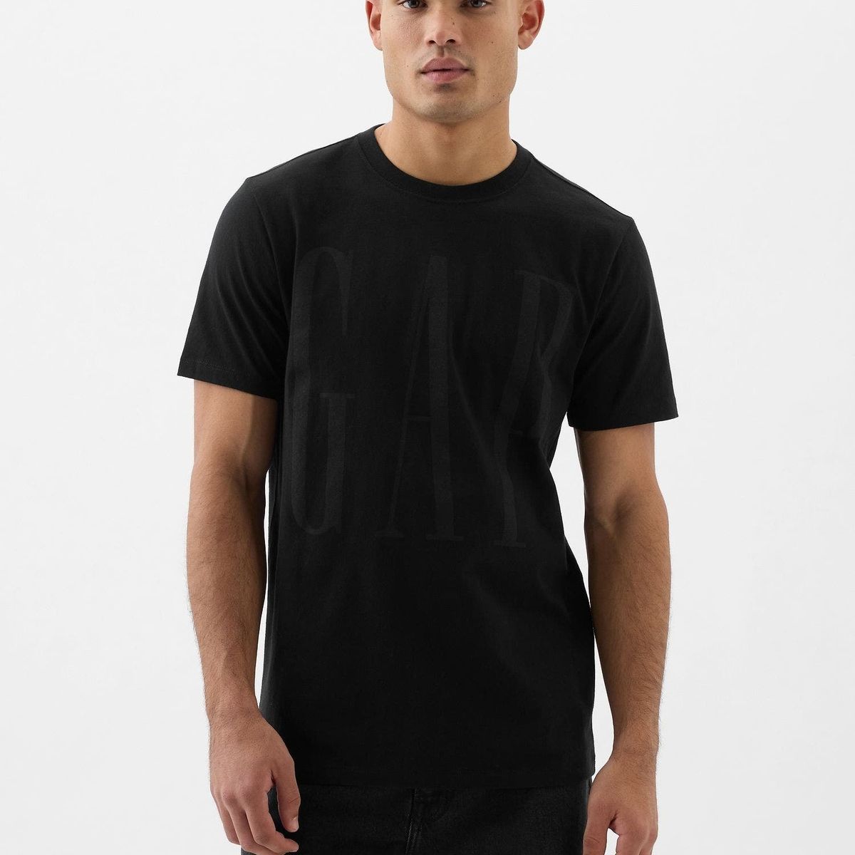 GAP - Polera Hombre Gap Logo V25 Manga Corta Negro