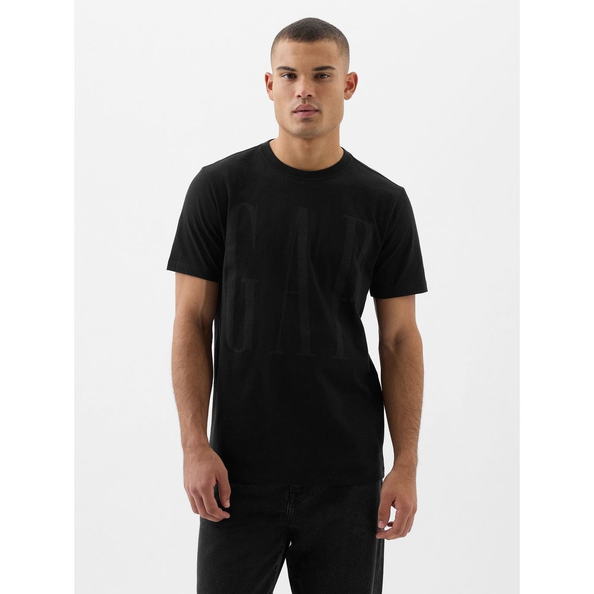 GAP - Polera Hombre Gap Logo V25 Manga Corta Negro
