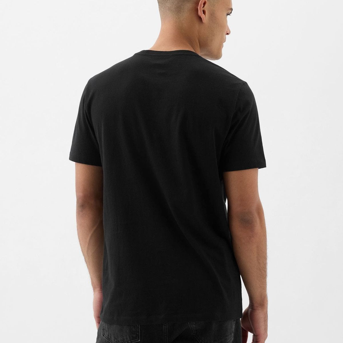 GAP - Polera Hombre Gap Logo V25 Manga Corta Negro