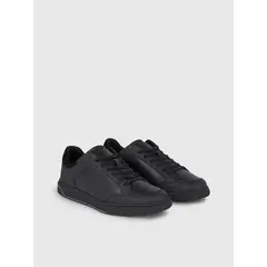 CALVIN KLEIN - Zapatillas de Cuero Low Top Lace Up Negro