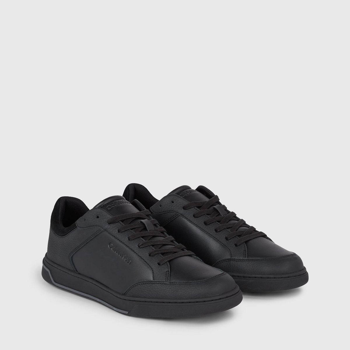 CALVIN KLEIN - Zapatillas de Cuero Low Top Lace Up Negro Calvin Klein