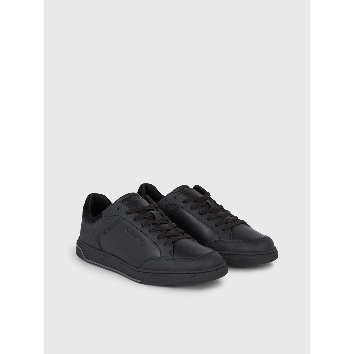 CALVIN KLEIN - Zapatillas de Cuero Low Top Lace Up Negro Calvin Klein