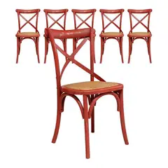 SPAZZIO - Kit 6 sillas Retro rojas
