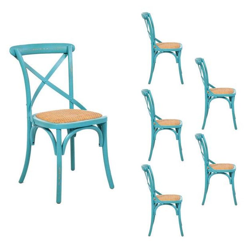 SPAZZIO - Kit 6 sillas Retro turquesa