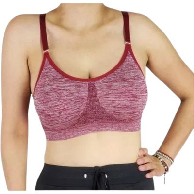 Imagen 2 del producto Pack 2 Sostén Deportivo Mujer Elasticado Tiritas Ajustables Jaspeado