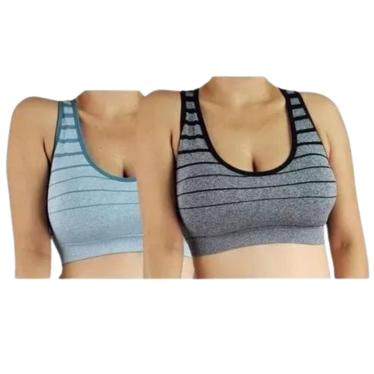 LIKE SHOP - Pack 2 Sostén Deportivo Mujer Peto Elasticado Musculosa Lineas