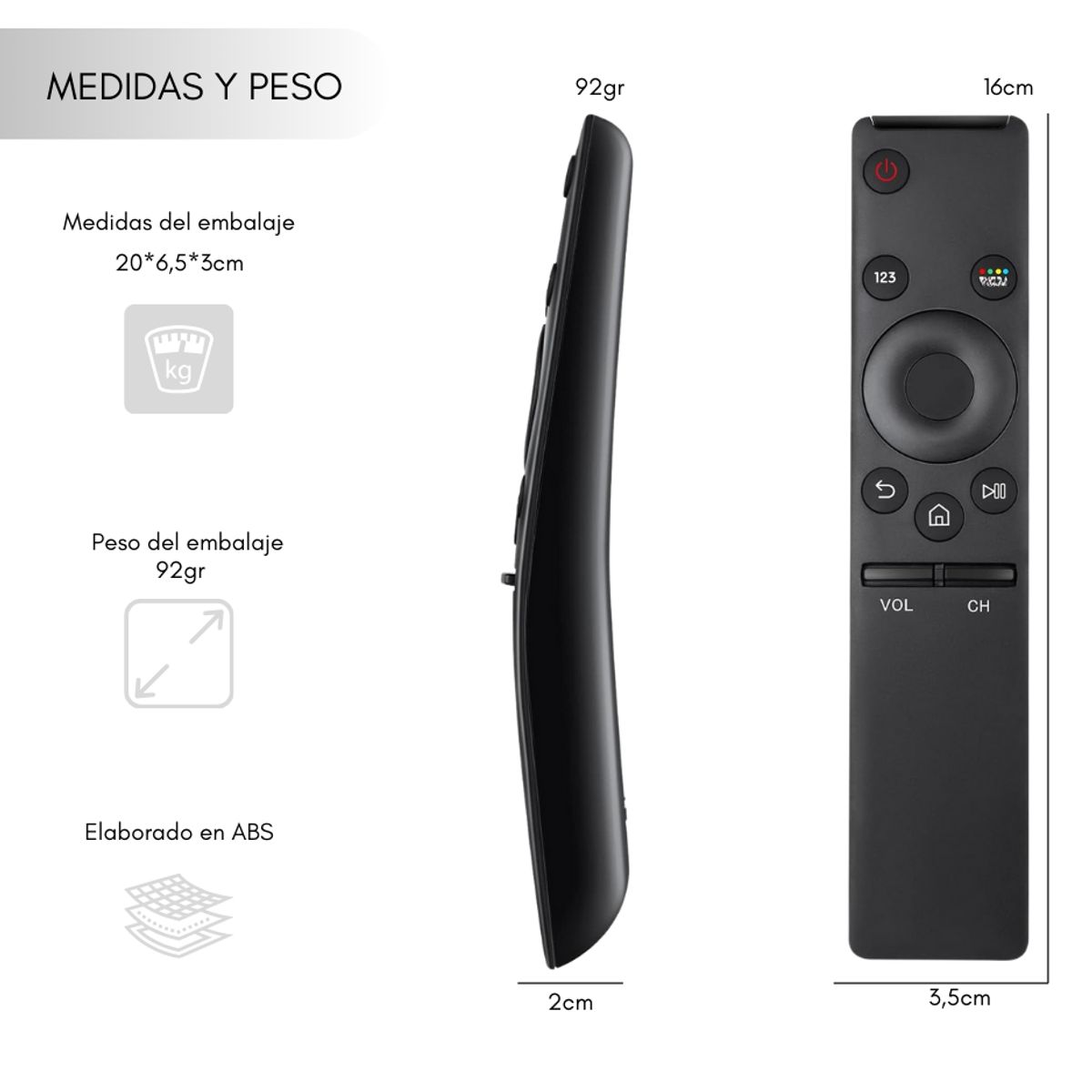 GENERICO - Control Generico Compatible Para Samsung Smart uhd tv 4k