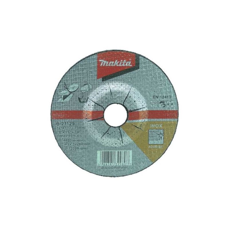 MAKITA - Disco 125mm 5 plg Desbaste 6mm Acero Inox Makita B-21129