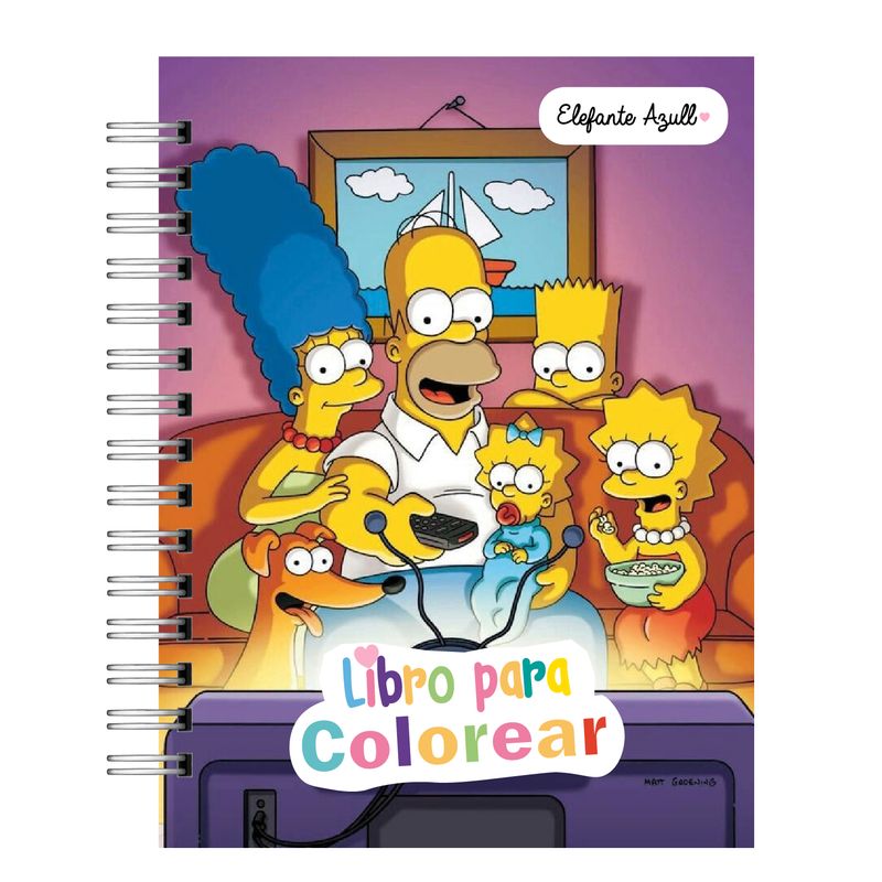 ELEFANTE AZULL - Libro para colorear  Los Simpsonssss