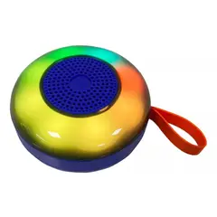 GENERICO - Parlante Redondo Luces Led Multicolor Azul