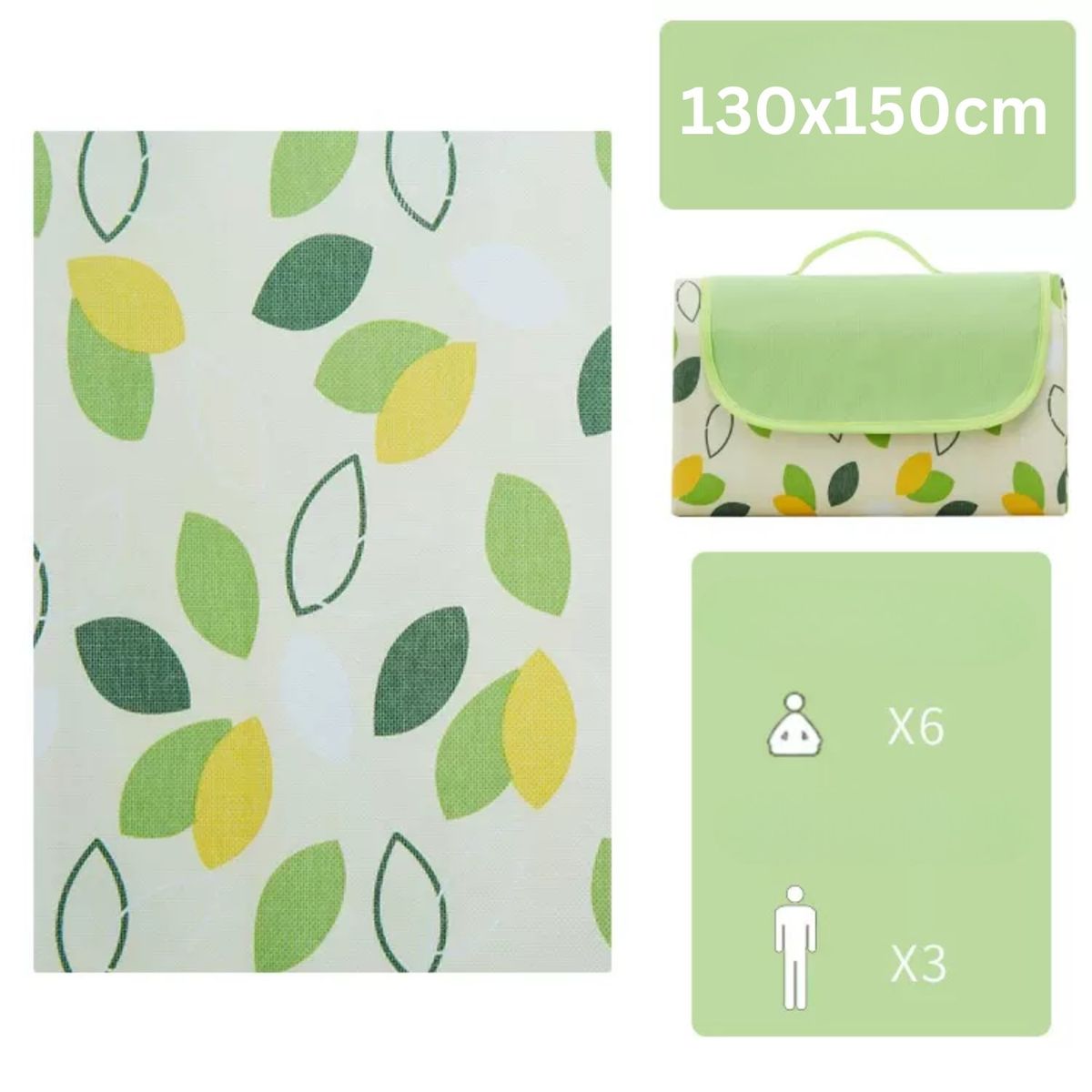 HOMESTAR - Manta de Picnic Impermeable 130x150 cm