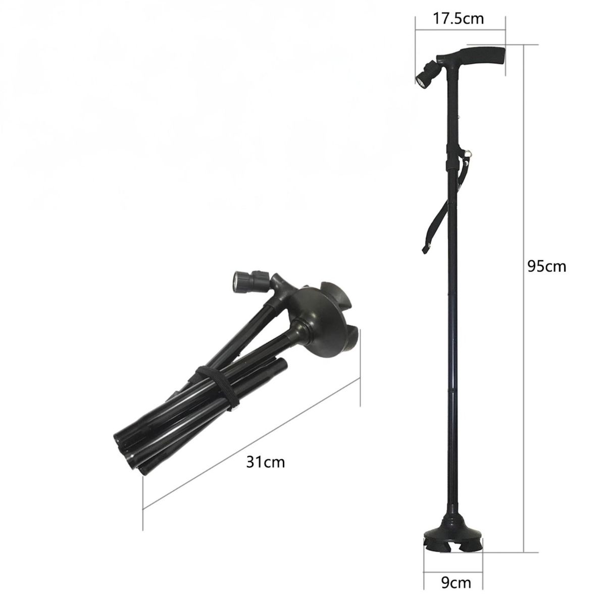 HOMESTAR - Bastón Plegable con Luz LED