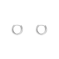 BOAZ JOYAS - ARGOLLAS LISAS 10MM BAÑADAS EN ORO BLANCO