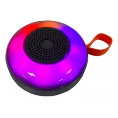 GENERICO - Parlante Redondo Luces Led Multicolor Negro