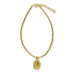 ANDREA COGGIOLA JOYAS - Pulsera Mostacilla Virgen De Los Rayos Enchapado Oro 18K