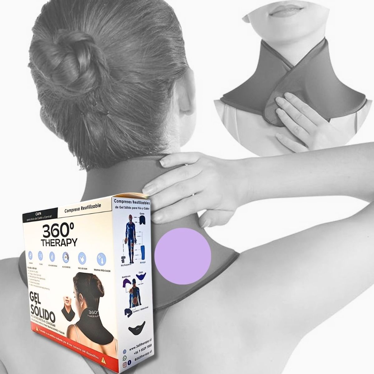 360 THERAPY - Compresa De Gel Sólido para Alivio Cervical y Cuello - 360º THERAPY®