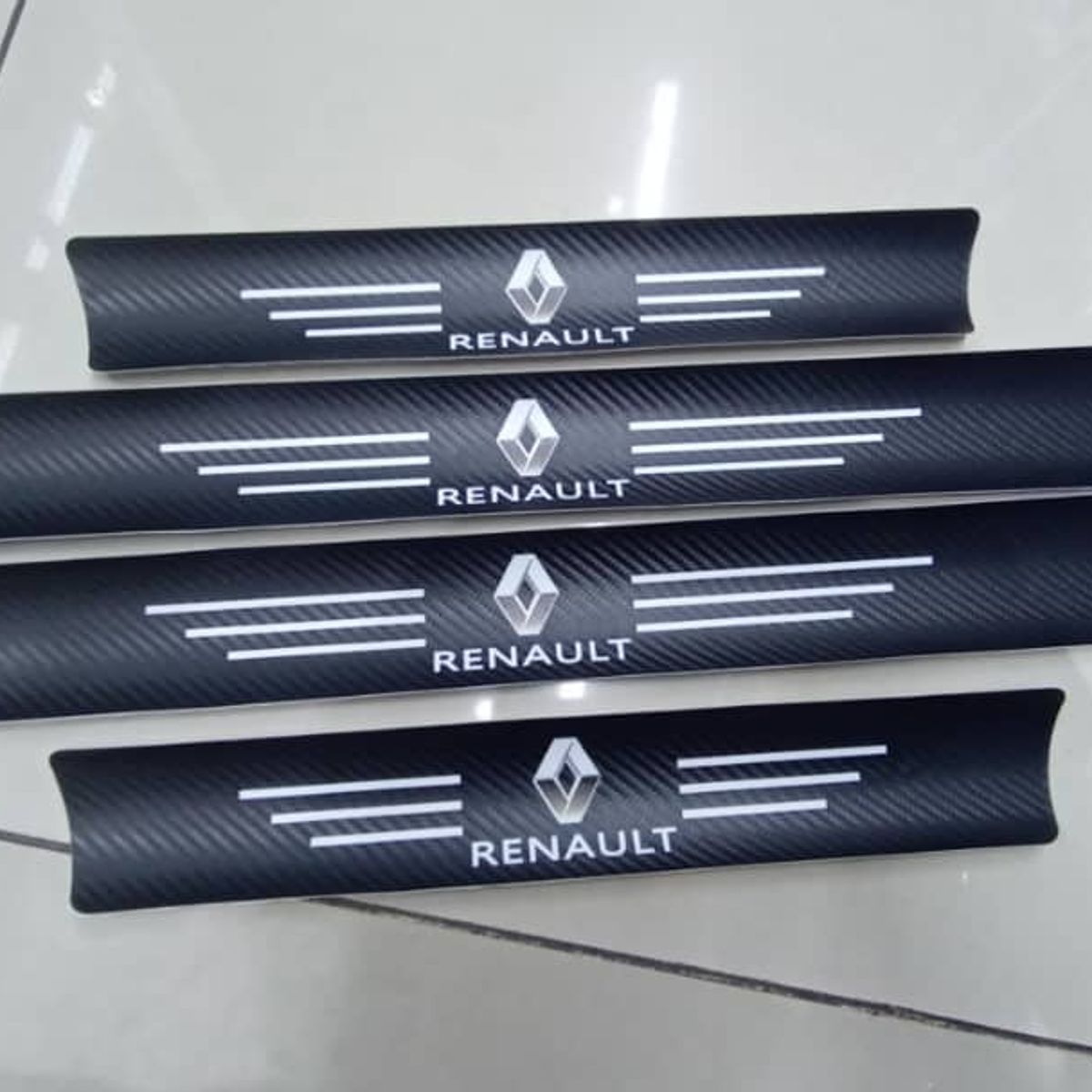 GENERICO - Cubre socalo pisaderas pegatina fibra carbono renault