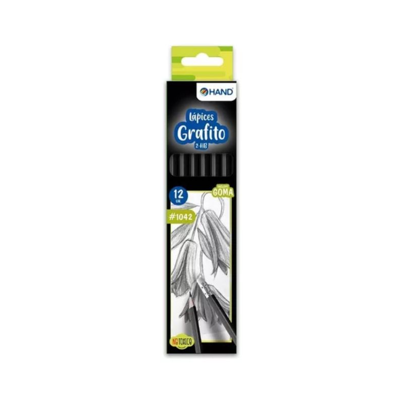 HAND - Lapices Grafito Hexagonales 2hb Con Goma 12un Hand