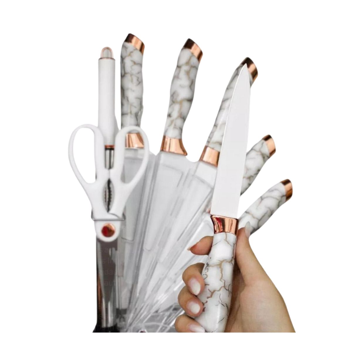 GENERICO - Set De Cuchillos Premium 8 Piezas Con Soporte Giratorio