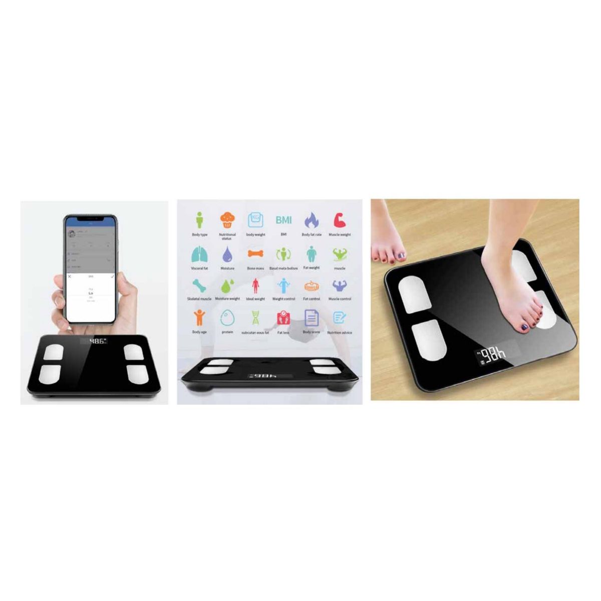 DBLUE - Pesa Digital Smart Bluetooth 180kg Con Medidor Imc - SC