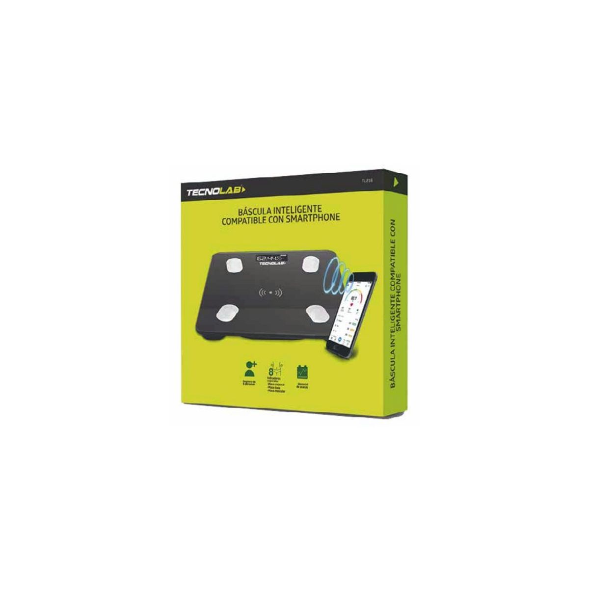 TECNOLAB - Pesa Digital Inteligente Bluetooth Smartphone 180kg - SC