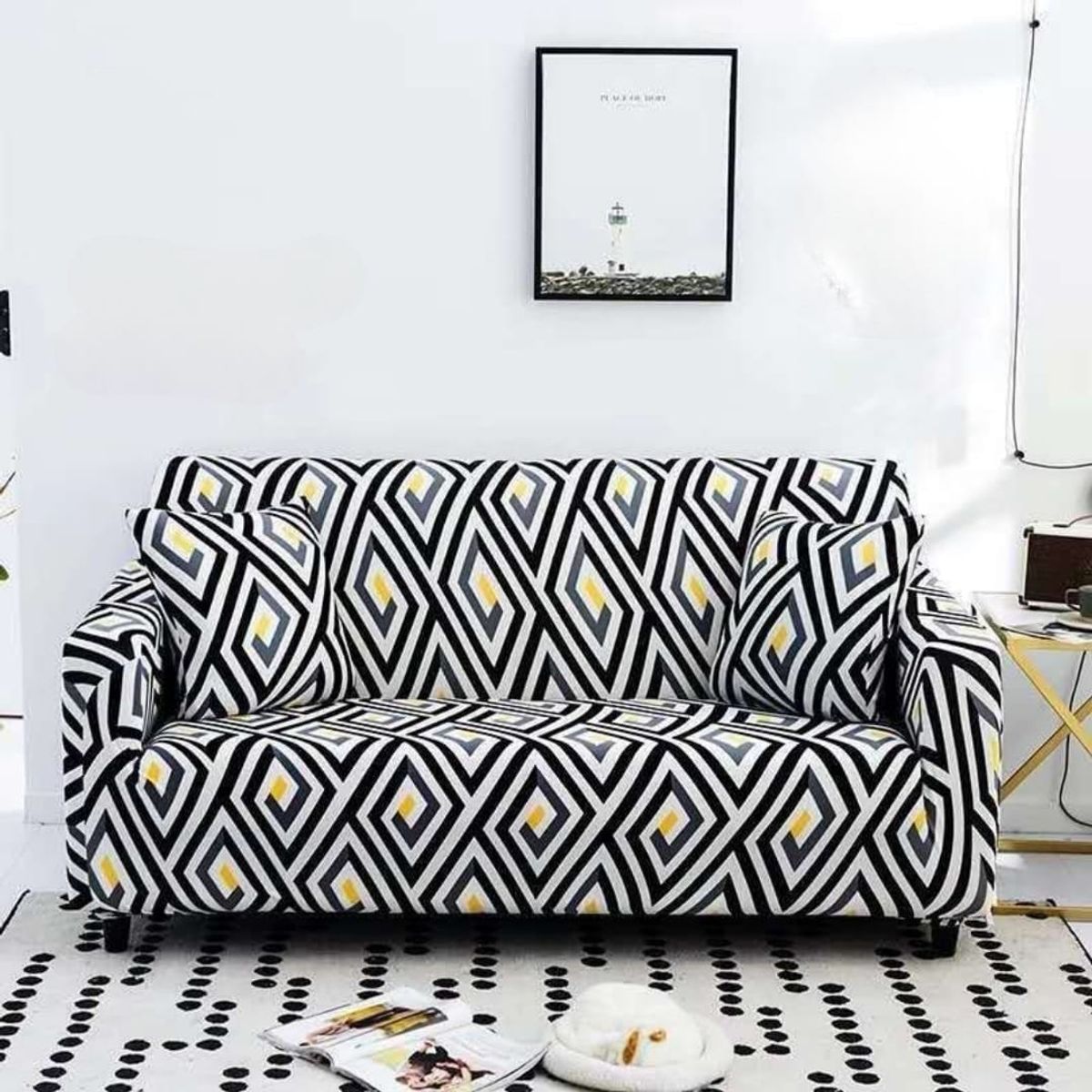 GENERICO - Funda de Sillon 3 Cuerpos Poliéster Elástico. Color Blanco TF13