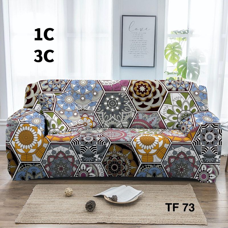 GENERICO - Funda de Sillon 3 Cuerpos Poliéster Elástico. Color Multicolor TF73