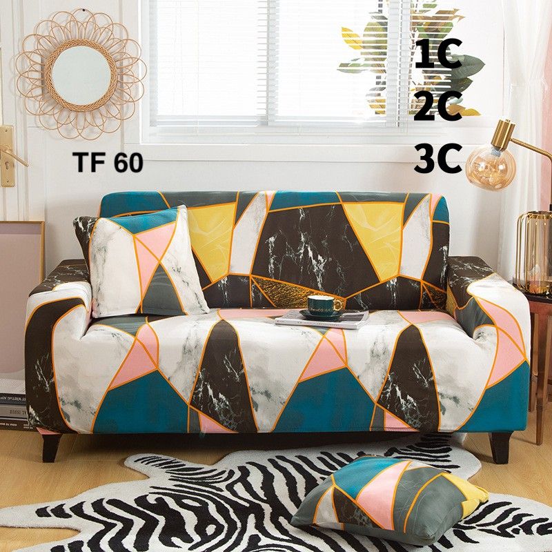 GENERICO - Funda de Sillon 3 Cuerpos Poliéster Elástico. Color Multicolor TF60