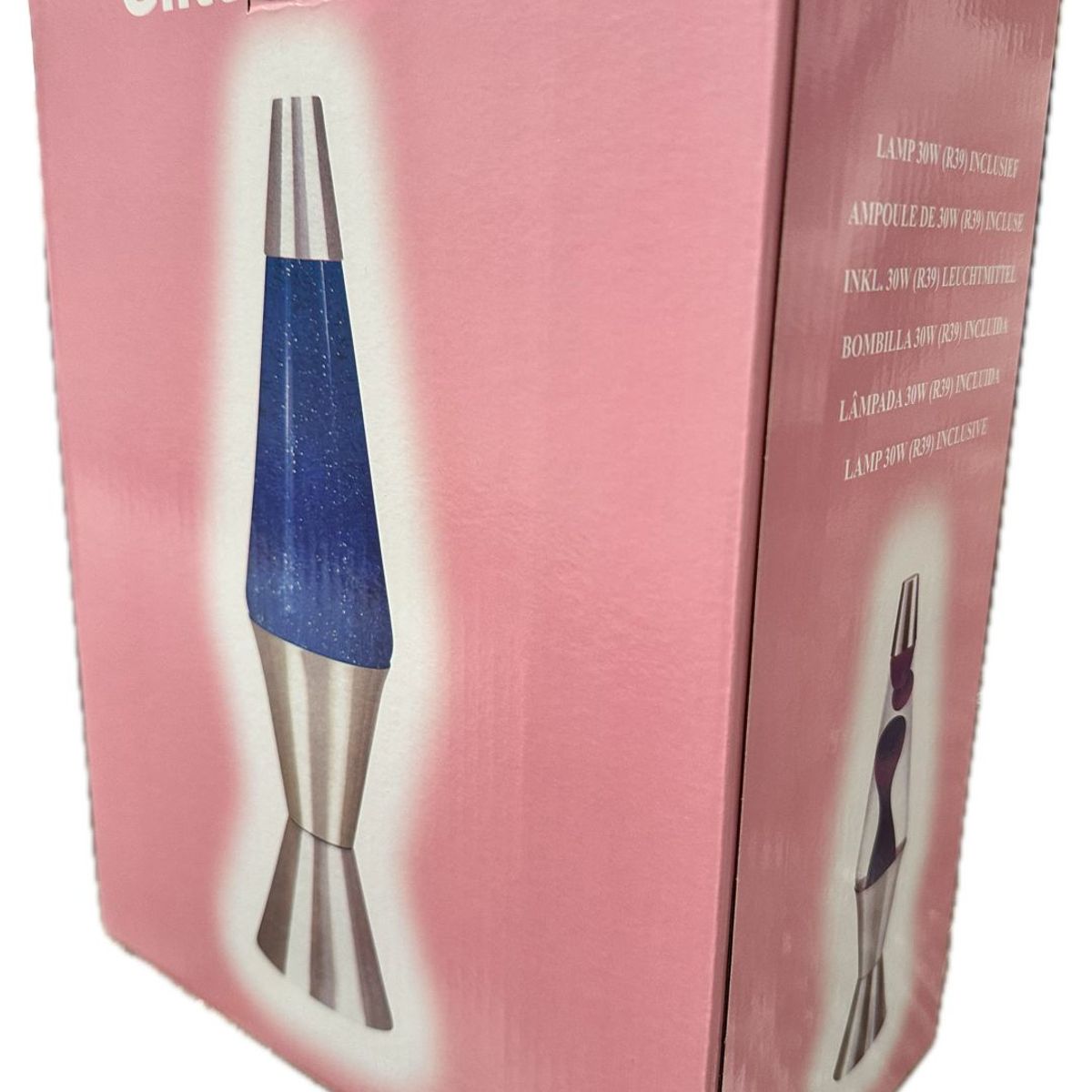 TOLVA - Lampara de lava 40 cms modelo Americano base plata color amarillo azul