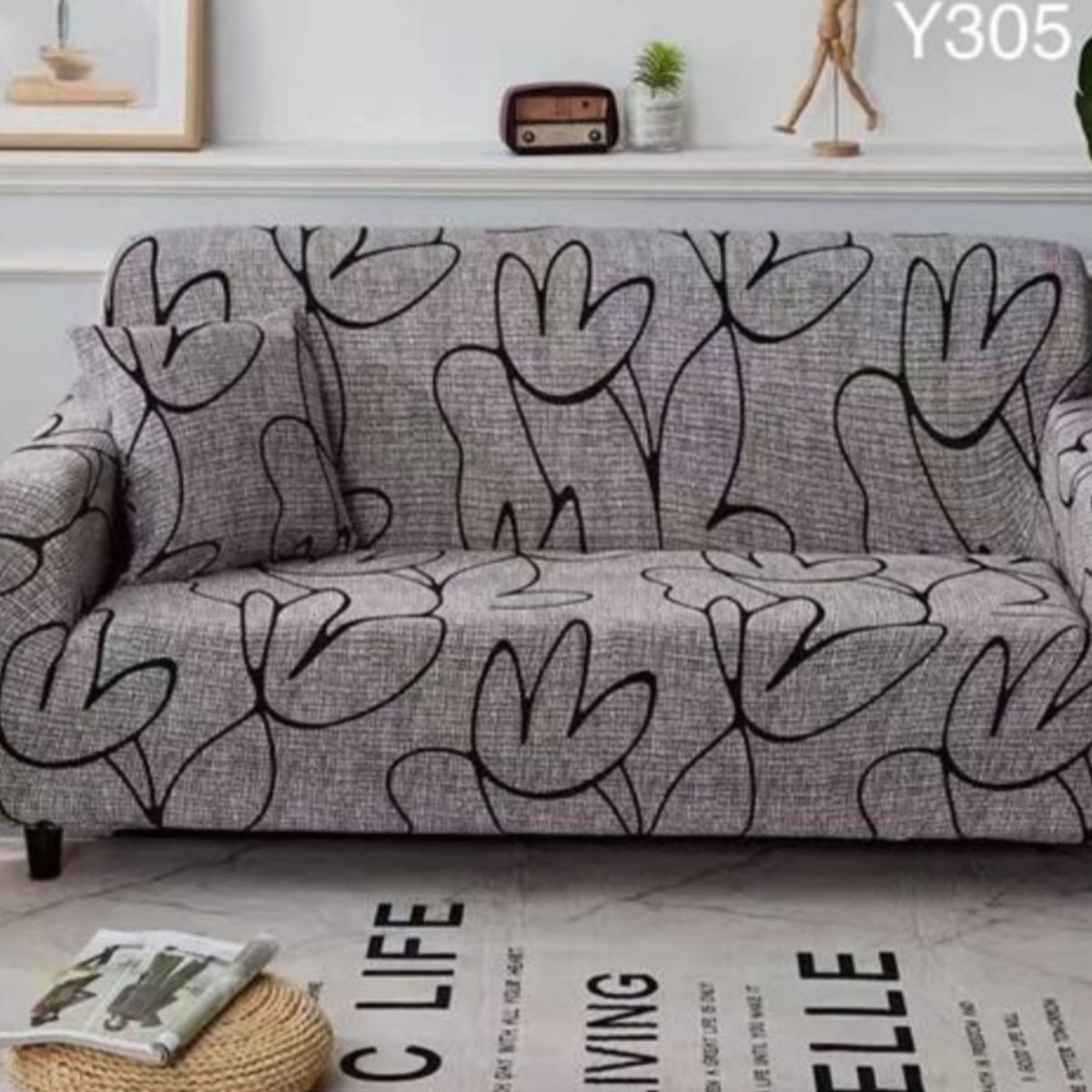 GENERICO - Funda de Sillon 3 Cuerpos Poliéster Elástico. Color Gris Y305