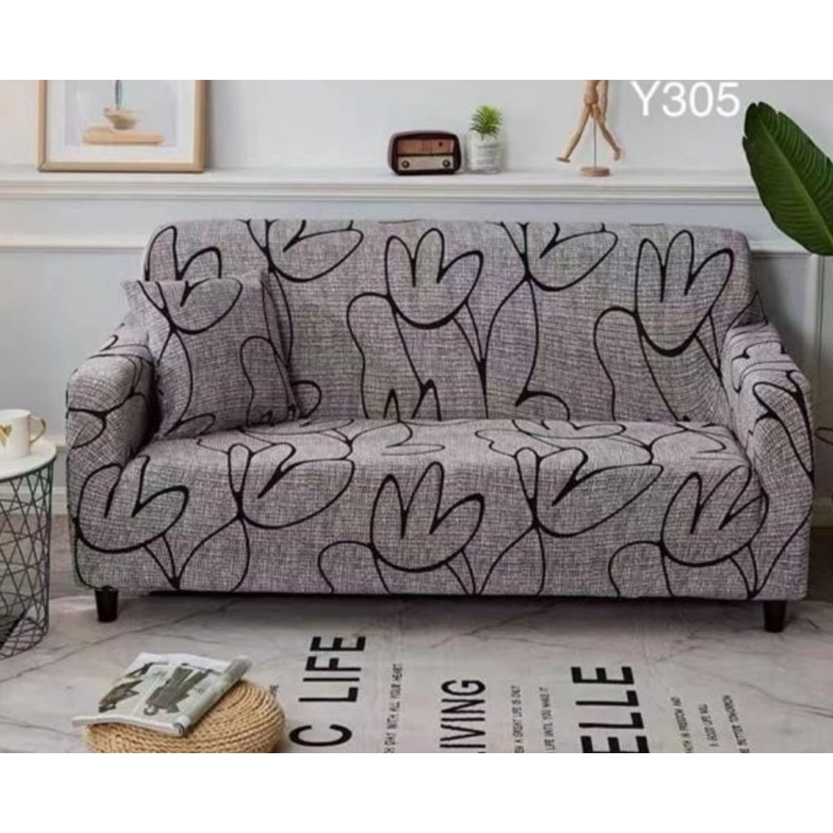 GENERICO - Funda de Sillon 3 Cuerpos Poliéster Elástico. Color Gris Y305